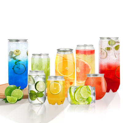 250ml PET Clear Plastic Soft Drinks Jar With Lid For Juice Coffee Beverage Packaging