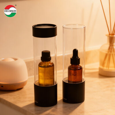 Recycled Cylinder Packaging Tube with Clear Window for Clothes Toys Kraft Paper Gift Cosmetic Bottle Box