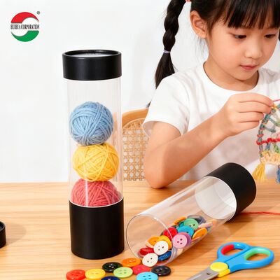 Recycled Cylinder Packaging Tube with Clear Window for Clothes Toys Kraft Paper Gift Cosmetic Bottle Box
