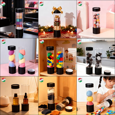 Recycled Cylinder Packaging Tube with Clear Window for Clothes Toys Kraft Paper Gift Cosmetic Bottle Box