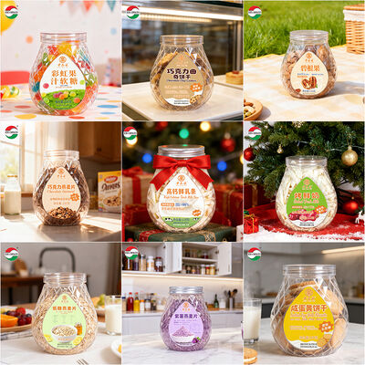 670ML Custom Size PET Plastic Food Grade Jar Transparent Plastic Cans Packaging With Lids