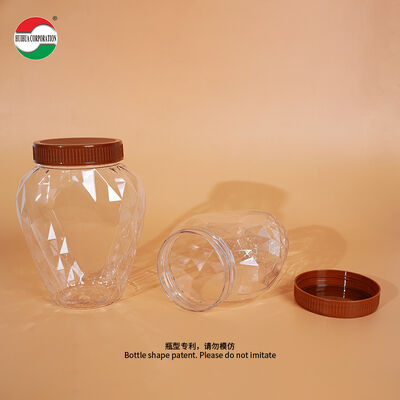 Factory 650ml Wide Mouth Plastic Jars Food Grade PET Bottle Clear Seal For Candy Cookie Food Cans With Lids