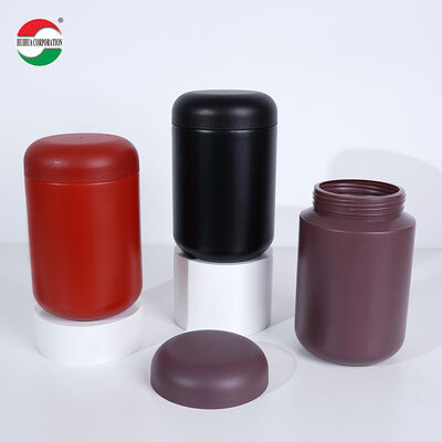 1200ML Red Black Custom Color Food Grade Jar HDPE Plastic Food Candy Milk Powder Bottle With Wide Mouth