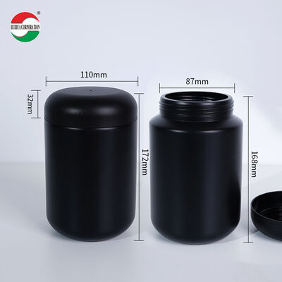 1200ML Red Black Custom Color Food Grade Jar HDPE Plastic Food Candy Milk Powder Bottle With Wide Mouth