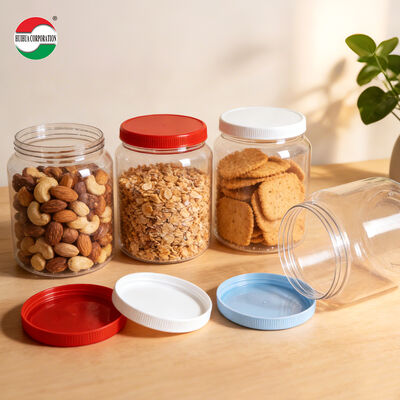 2000ml 2200ml 2625ml Wide Mouth Candy Jar Plastic PET Storage Container Packaging with Screw Cap