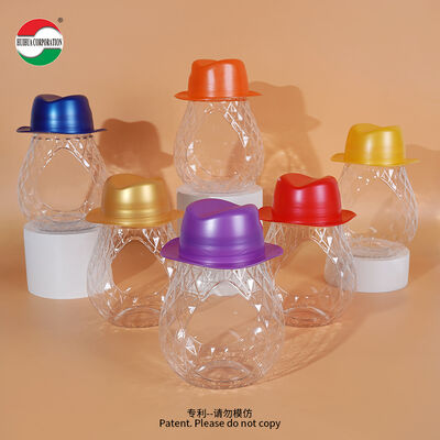 670ml Hat-Shaped PET Bottle With Teardrop-Shaped Body And Transparent Screw Cap