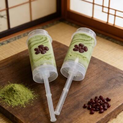 Custom logo New Trendy Eco Friendly PP Plastic Sushi Roll Push up pop Tube Shooter Cup Cylinder Container Packaging with Lid