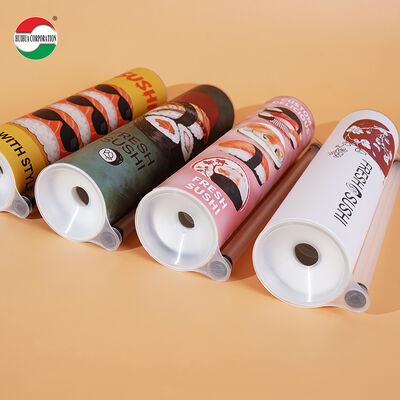 Custom Printed Eco-friendly Push Pop Sushi Cylinder Paper Tube Disposable Food Grade Sushi Packaging