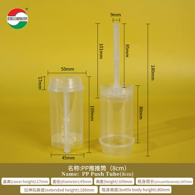New Eco Friendly Clear PP Plastic To Go Sushi Roll Push Up Pop Tube Packaging Shooter Cup Cylinder Container With Cover