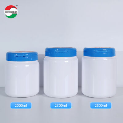 2000ML Food Grade PET Cans For Powdered Milk With Flip Plastic Cap And Spoon Empty Food Grade PET Jar With Lid