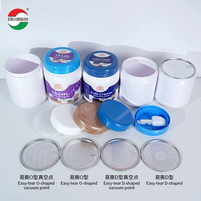 2000ML Food Grade PET Cans For Powdered Milk With Flip Plastic Cap And Spoon Empty Food Grade PET Jar With Lid