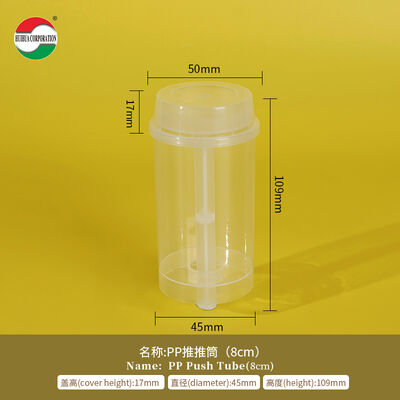 Food Grade Custom Push Pop Cake PET Tube Plastic Packaging Sushi Push Pop Container Cylinder Push Up Tube Packing