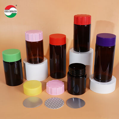 Food Grade PET Plastic Jar with Anti-slip Striped Screw Cap and Transparent Design for Storage