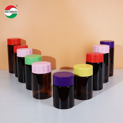 Food Grade PET Plastic Jar with Anti-slip Striped Screw Cap and Transparent Design for Storage