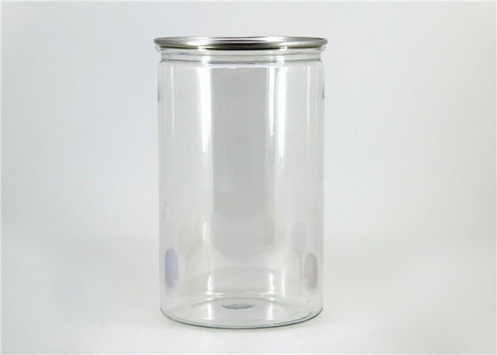 Clear Plastic Cylinder for Food Grade PET Canister with Large Capacity for Dry Fruit Nut Snack Food Tea Cookies Powder etc