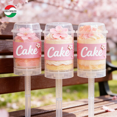 Custom Printed Eco-Friendly PP Plastic Cylinder Push-Up Tube for Serving Cake and Sushi Food Use