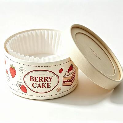 Custom Recyclable Food Grade Cardboard Can Baking Dessert Cylinder Tiramisu Cheesecake Paper Tube Cake Packaging Box
