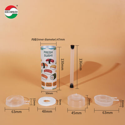 Short 47mm Height Sushi Push Pop Paper Tube Food Grade Custom Printed Sushi Paper Tube