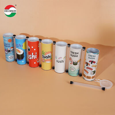 Short 47mm Height Sushi Push Pop Paper Tube Food Grade Custom Printed Sushi Paper Tube