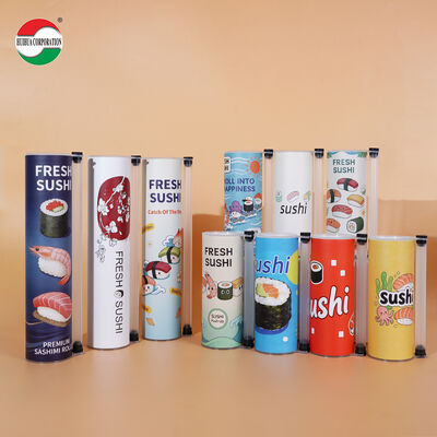 Short 47mm Height Sushi Push Pop Paper Tube Food Grade Custom Printed Sushi Paper Tube