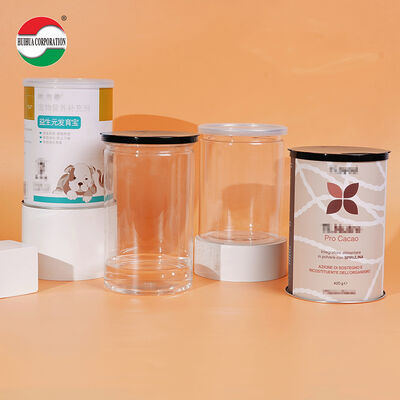 Wholesale Clear PET Seasoning Can, Food Safe Spice Packaging with Aluminum Easy Open End, Custom Logo Available