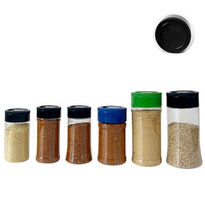 Clear PET Spice Jar with 3 Dispensing Options, Food Grade Empty Seasoning Container for Custom Printing