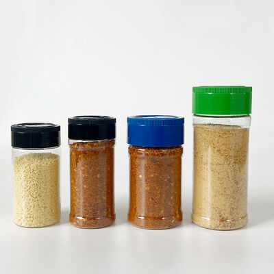 Clear PET Spice Jar with 3 Dispensing Options, Food Grade Empty Seasoning Container for Custom Printing