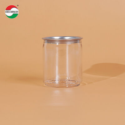 Clear PET Beverage Can with Custom Sizes & Multiple Lid Options, Food Grade Empty Drink Container