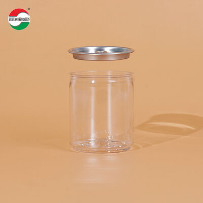 Clear PET Beverage Can with Custom Sizes & Multiple Lid Options, Food Grade Empty Drink Container