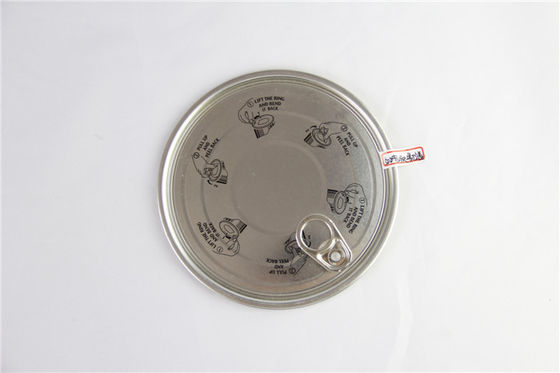 Airtight Silver Tin Can Lid Easy Open End , 0.21 To 0.23 mm Thickness