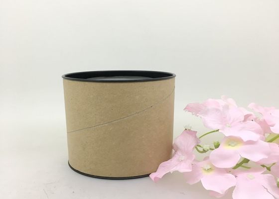 Light Weight Custom Paper Tube With Metal Lid / Biscuit Cookie Packaging Box