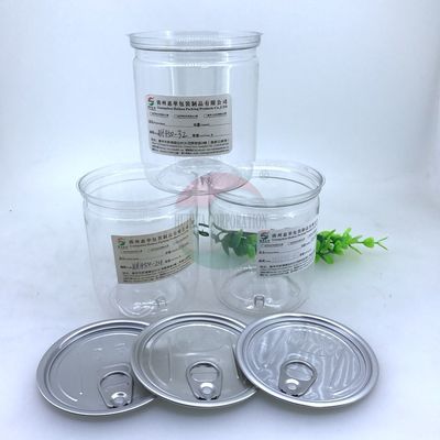 100ml 200ml 300ml Food Grade Pet Cans Clear Plastic Jars With Pe Lid And Aluminum Metal Lid