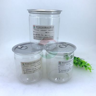 Sealable Jar Wide Mouth With Aluminum Lid And PE Lids Nuts And Cookies Storage Containers Candy And Snack Jar Transparent Food Grade Jam Jar Plastic PET