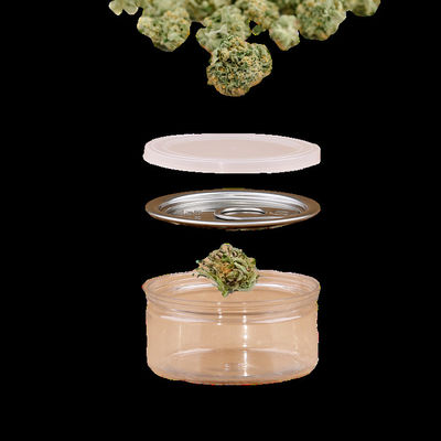 Food Grade Plastic PET Beveragel Pop Top Can Bottle with Easy Open Aluminum Lid 100ml Clear Plastic Nuts Candy Cans