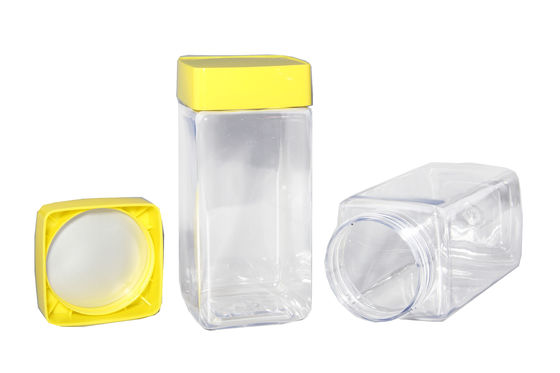 Square Pet Food Jars For Clear Plastic Pop Can Bottle Easy Open End For Dried Fruit Spice Cookies Packaging