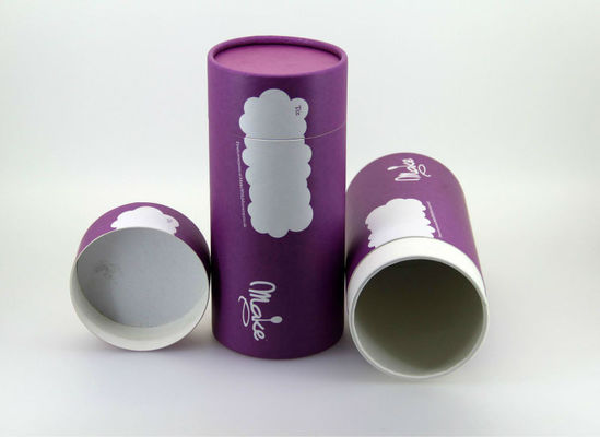 Elegant Purple Cylindrical Kraft Paper Cans Packaging for Tea / Food / Cosmetics Packaging