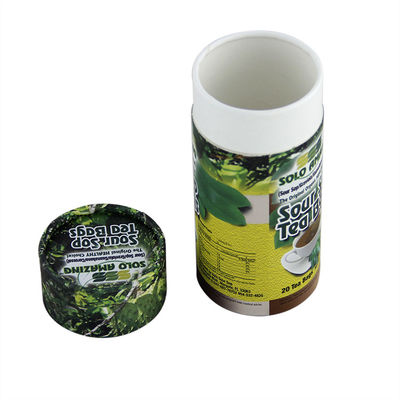 Biodegradable Green and Yellow Cylindrical Kraft Paper Can Packaging for Tea Food and Powder
