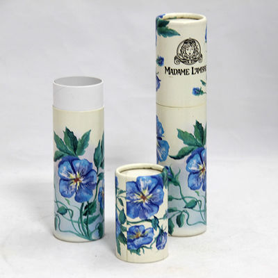 Luxury Package Blue Flower Design Hot Paper Cans Packaging Inside With Plastic Jar