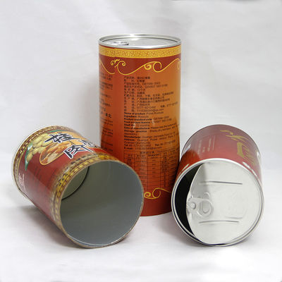 CMYK Printing Red Cardboard Kraft Paper Composite Cans for Dried Fruits and Nuts OEM ODM
