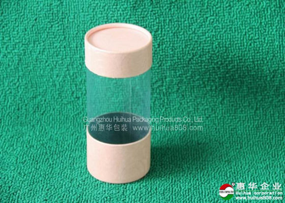 Customised CMYK Color Paper Tube packaging matt lamination Paper Cosmetic Container With PVC Window