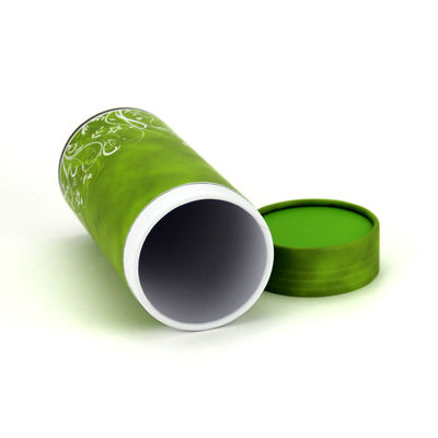 Green Round Whole Paper Tube Packaging For Tea Packaging