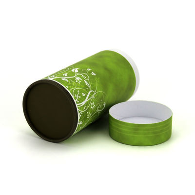 Green Round Whole Paper Tube Packaging For Tea Packaging