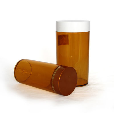 700ml Clear Plastic Cylinder Tubes , Golden PET Can With Screw Lid