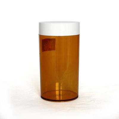 700ml Clear Plastic Cylinder Tubes , Golden PET Can With Screw Lid