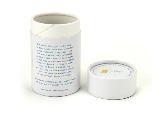 White Cylinder Paper Tube Packaging Eco-friendly For Cosmetics / Gift
