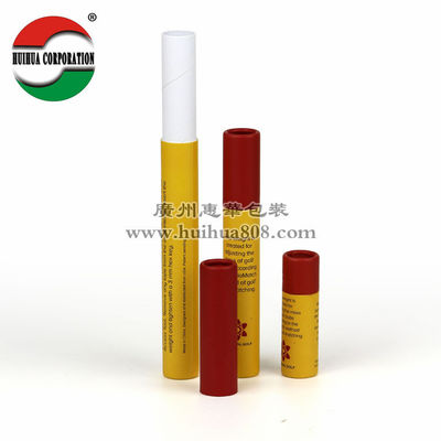 Herb Paper Tube Packaging Flexible Gloss / Matt Lamination Gold Stamping Yellow