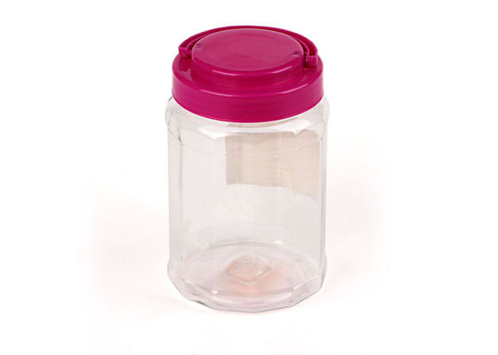 Round Clear Pet Jars Food Grade Container with Handling Cap