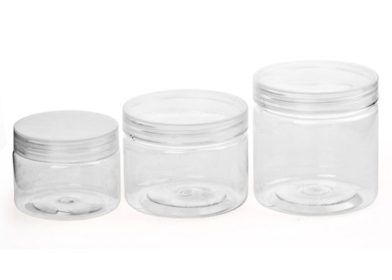 Transparent Clear Plastic Cylinder Containers Food Canned with Screwing Cap