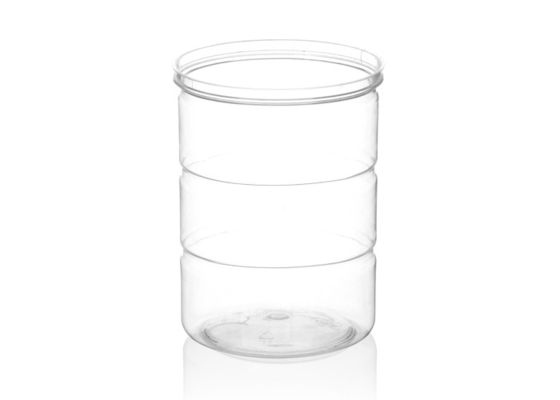 Heat Protection Clear Plastic Cylinder PET Easy Open Lid Canned Package
