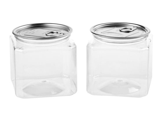 Food Grade PET Plastic Clear Plastic Cylinder , Aluminum Easy Open End Tube